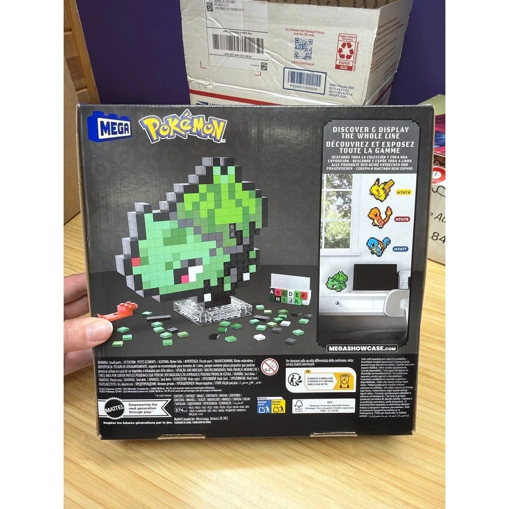 Mega Pokemon Bulbasaur Pixel Art Building‎ Set HTH75 374 Pieces Sealed